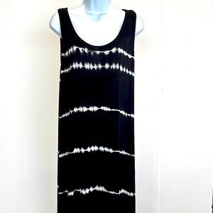 Style & Co Sleeveless Dress/ Swimsuit Coverup Tie Dye Black & White XL